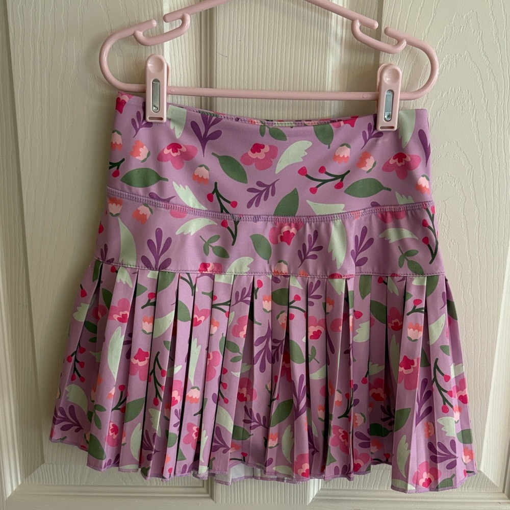 Shop the Mint Floral Pleated Skort - Purple